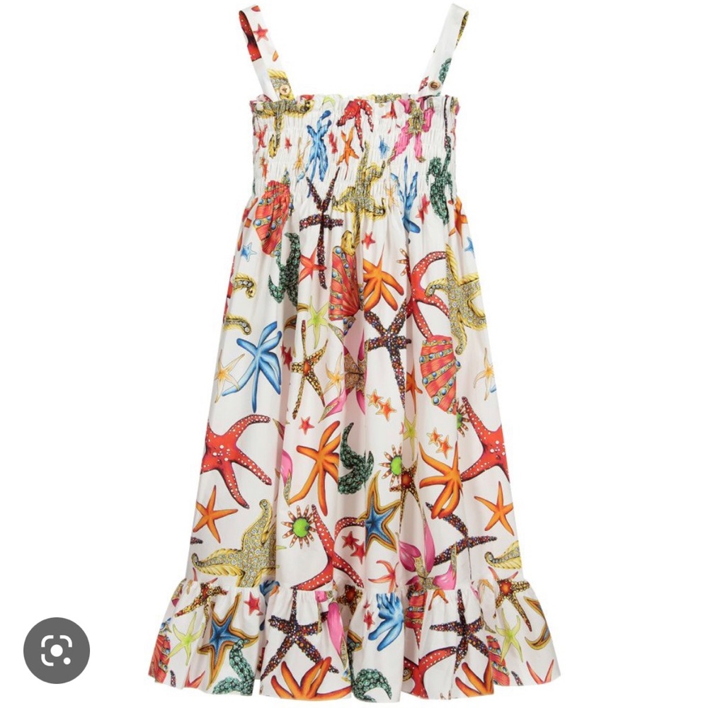 Versace Tresor De La Mer Smocked Dress